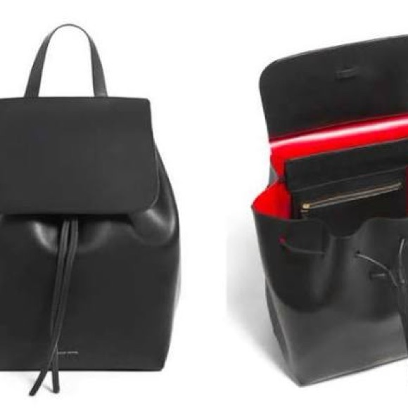 Mansur Gavriel Black Leather Backpack - Picture 1 of 7